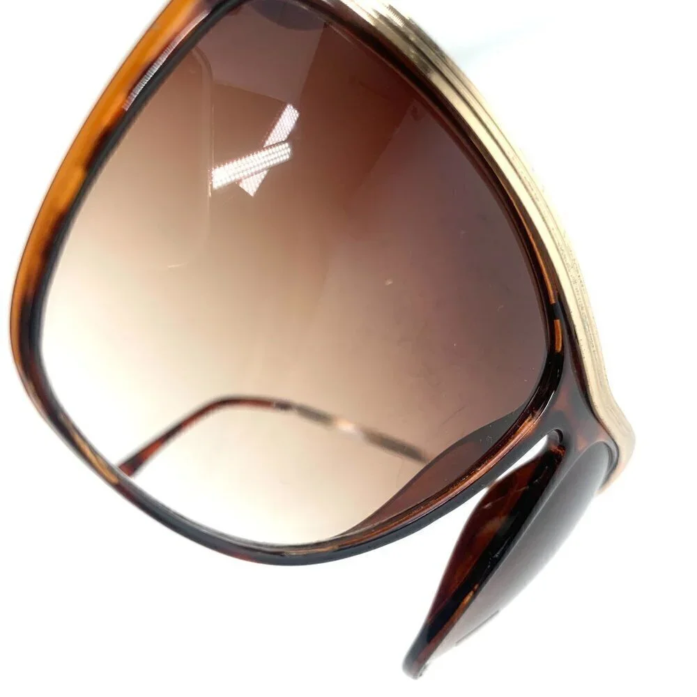 NYS Collection Oversized Women's Visor Sunglasses Brown/Gold, Gradient Lenses